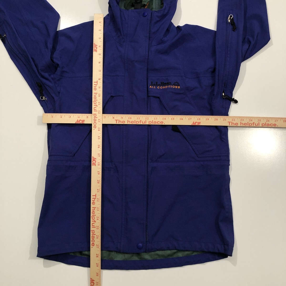 LL Bean Gore-tex Jacket Womens Small All Conditions Blue LL Bean Gore-tex Jacket Womens Small All Conditions Blue