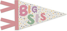 Girl Nursery Decor, Big Sister Wall Hanging Pennant Flag Banner, Boho Colorful S
