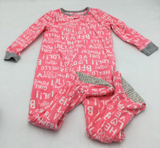 Carters Baby Girls Footed Pajamas in Pink Sz 4T