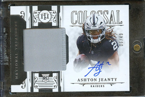 Ashton Jeanty 2025 National Treasures Auto Autograph Patch Rookie 6/49 Raiders