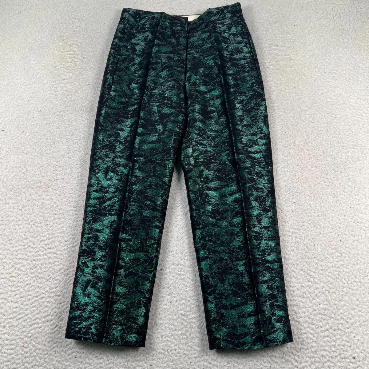 Pantalon J.CREW Collection En Soie Et Lin - Couleur Blue Frost, Taille 00, Occasion Très Bon état