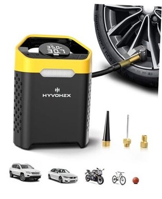 Heavy-Duty 160 PSI Tire Inflator Portable Air Compressor, 1 Min Fast Yellow