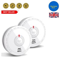 2 X Home Fire Alarm Smoke Detector Fireangel Twin Pack with Battery.