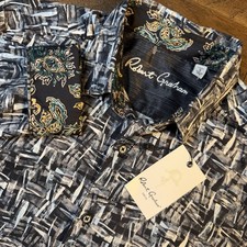 Robert Graham Button-Up Shirt Men  s S Colorful Designer Flip Cuff Artwork 198