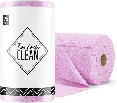 Microfiber Cleaning Cloth Roll -75 Pack, Tear Away Microfiber Towels, 12'' X 12'',