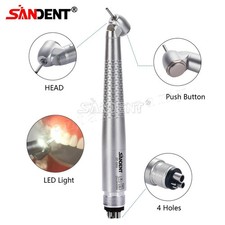 SANDENT Dental LED E-generator High Speed 45 Degree Handpiece Push 4 Holes uk