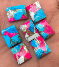 COTTON CANDY TURQUOISE CABOCHON RECTANGLE SHAPE LOOSE GEMSTONE LOT JEWELERY