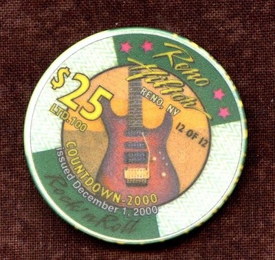 $25.00 Reno Hilton. Reno, NV.  Millennium Limited Edition.