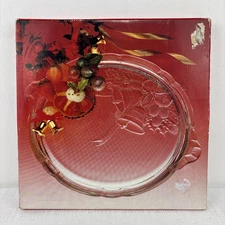 Mikasa Crystal RC197/310 Holiday Bells Cake Plate in Original Box
