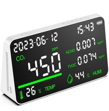 7in1Air Quality Monitor, Indoor Humidity Monitor Temperature,CO2,TVOC,HCHO...260