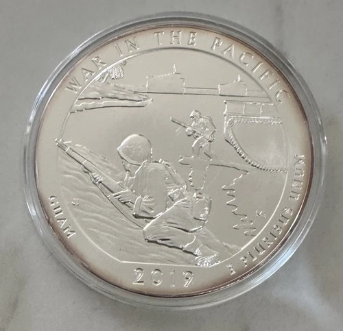 2019 5oz 99.9% ATB War In The Pacific Guam BU In Capsule