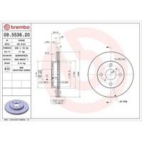 Bremsscheibe Brembo 09.5536.20 Prime Line FüR Toyota Vorderachse