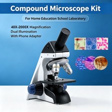 Microscope 40-2000X Powerful Biological Compound Teenage Adults for Home school