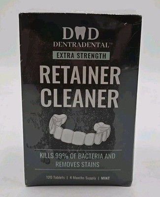DentraDental Extra Strength Retainer Cleaner 96 Tabs Mint For Aligners Dentures