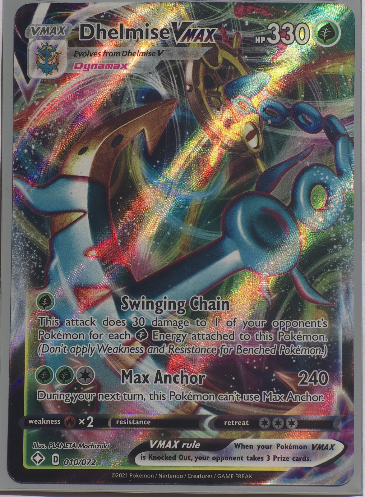 Dhelmise VMAX 10/72 Ultra Rare Shining Fates Pokemon TCG Near Mint