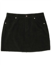 Topshop Damen Low Waist Cordrock UK 16 Large W35 Khaki Baumwolle DA06