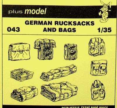 Plus Model Deutsche Rucksäcke und Taschen German Rucksacks and Bags 1:35 Bausatz