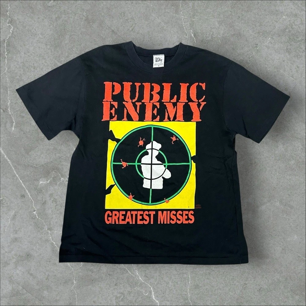 T-shirt Vintage Public Enemy G Rags Japan Bootleg Années 90 - Taille L - Neuf Sans étiquette