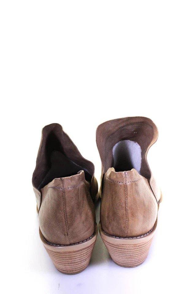 Botines Kelsi Dagger Brooklyn para mujer tacón ancho punta redonda cuero marrón talla 10 Foto 3 de 4