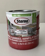 New 2-pack Sterno Green Canned Heat - 6.10 oz each, 4.5 hr total burn time