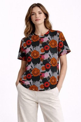 Marimekko Uniqlo Floral Top M Cotton Retro Art Minimalist Casual