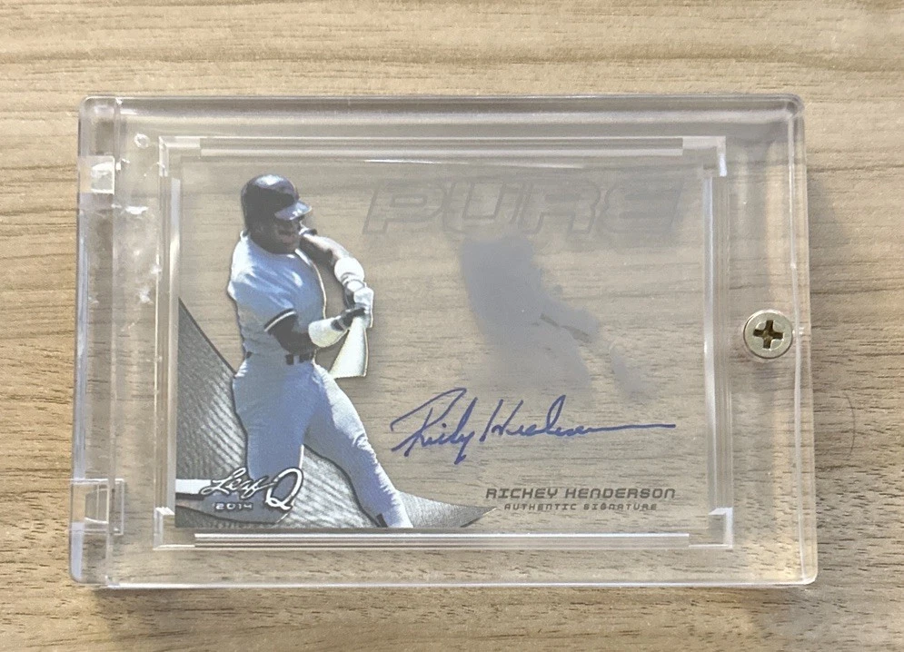 Leaf Rickey Henderson Autographed Baseball Sports Trading Cards