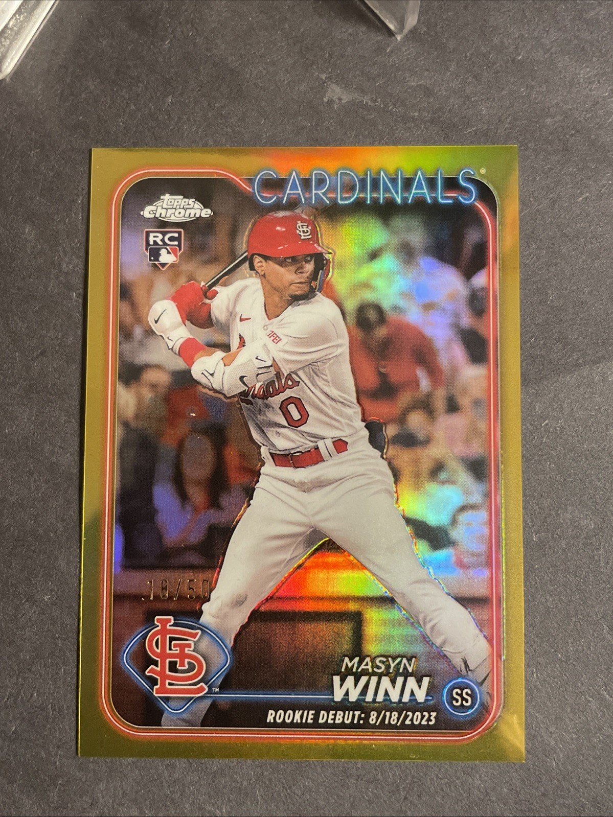 2024 Topps Chrome Update Rookie Debut Masyn Winn #USC23 Gold Refractor /50 (RC)