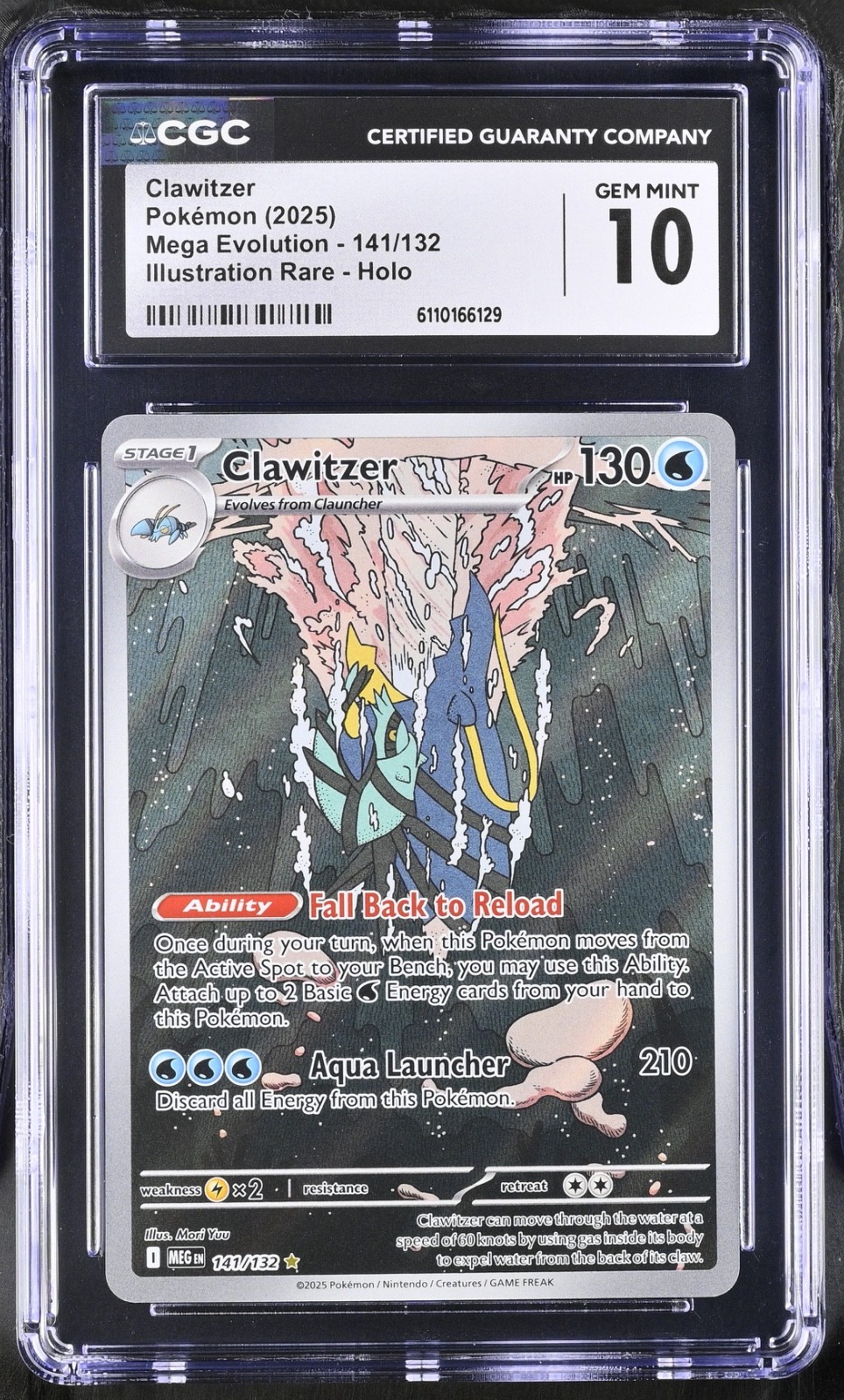 Clawitzer 141/132 CGC 10 - 2025 Pokemon ME Mega Evolution Base Set IR