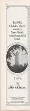The Pierre New York Vintage Print Ad 1980 Hotel Advertisement Black White