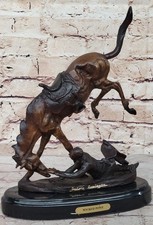LEGENDS In BRONZE WICKED PONY by FREDERIC REMINGTON Marble Base Cowboy HORSE ART