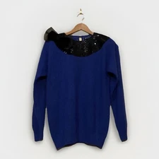 I.B. Diffusion M Sweater  Silk-Angora-Lambswool Blend Sequined Velvet Bow  