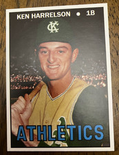 KANSAS CITY ATHLETICS: Ken Harrelson Hawk Custom Modern 1967 Style Art Card