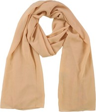Verona Collection Womens Chiffon Hijab Scarf Wrap, beige, One Size