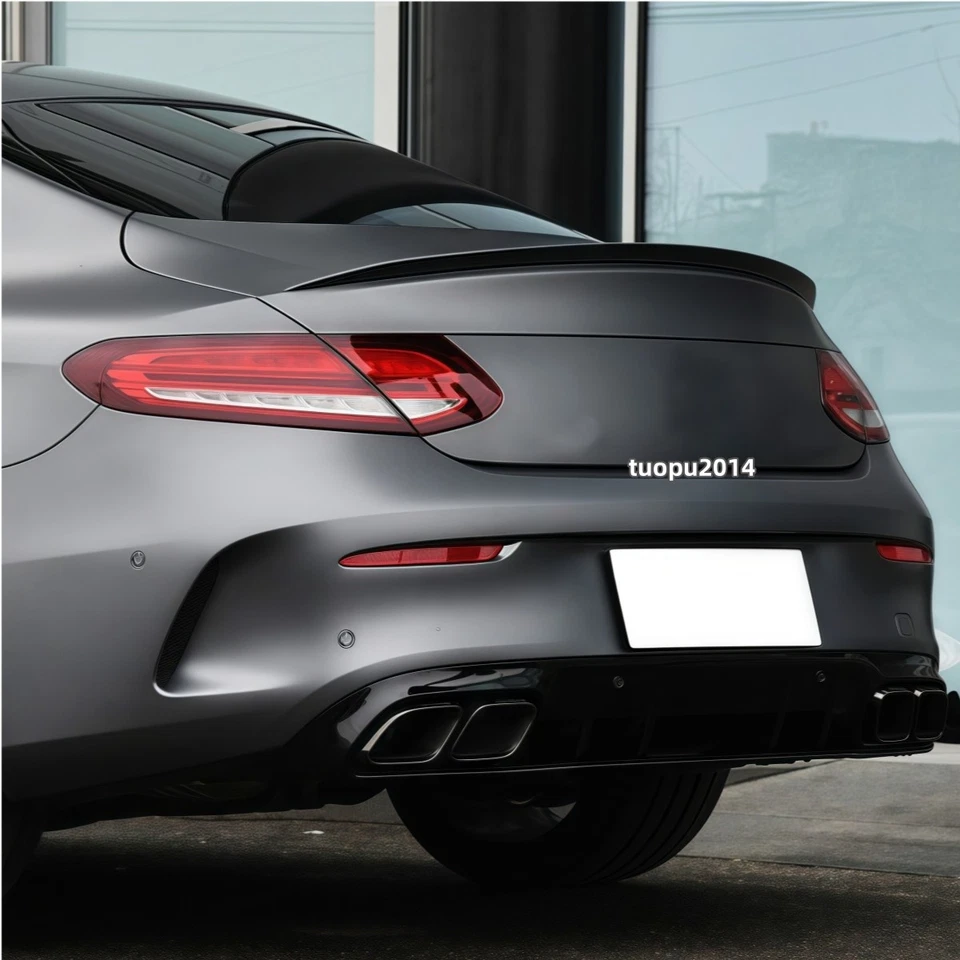 For Mercedes C-Class C205 2DR Coupe Rear Spoiler Trunk Wing Gloss Black 2016-20 - Изображение 3 из 4