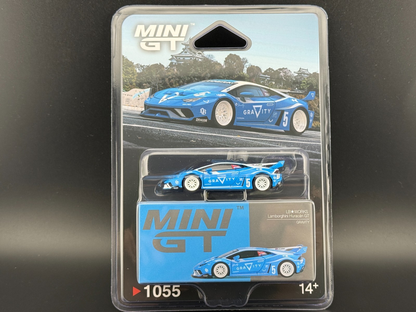Mini GT LB WORKS Lamborghini Hurac&aacute;n GT GRAVITY Blue #1055 1/64