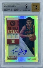 2018-19 Panini Contenders Trae Young #142 Rookie Finals Ticket Auto /49 BGS 9