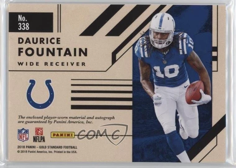 2018 Gold Standard Jersey Jumbo Prime Rose /49 Daurice Fountain Rookie Auto RC - Image 2 of 2