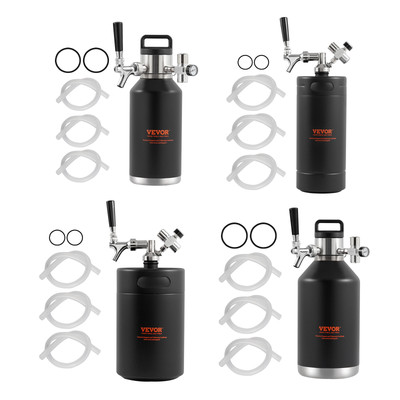 Pressurized Growler Mini Beer Keg Draft Beer Growler Home Mini Keg Black Keg