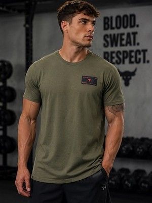 Under Armour Project Rock Olive Green T-Shirt Men s Medium Athletic Tee NEW NWT