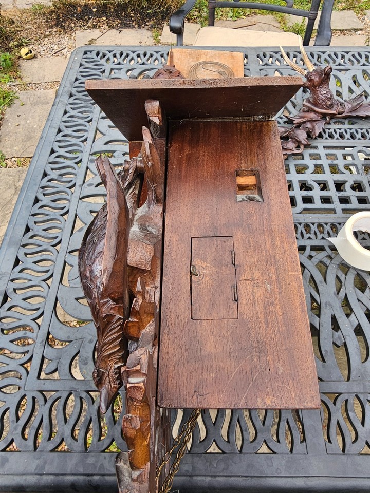 LARGE Antique black forest cuckoo clock for restore LOVELY running and