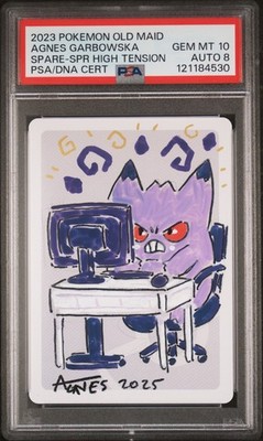 PSA 10 GEM MINT AUTO 8 Spare Card Agnes Garbowska Signature Gengar