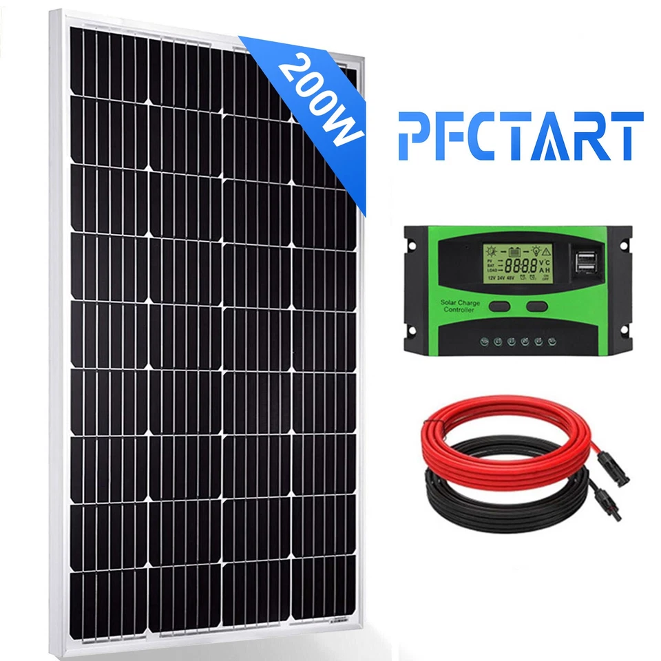 200W 400W 600W Solar Panel Kit 12V Mono for Motorhomes Campervan Battery Charger - Image 2 of 4