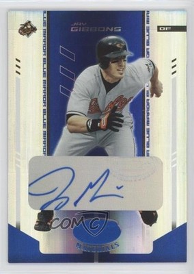 2004 Leaf Certified Materials Blue Mirror Auto /100 Jay Gibbons #89 Auto 0q3