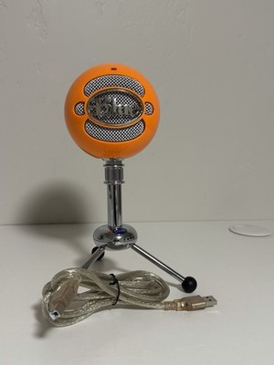 Blue Snowball USB Microphone   Orange   With Tripod And Power Supply Tested