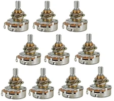 10 Pack Potentiometer Panel Mount Single Turn, 1/2W 50K Ohms Serrated Shaft
