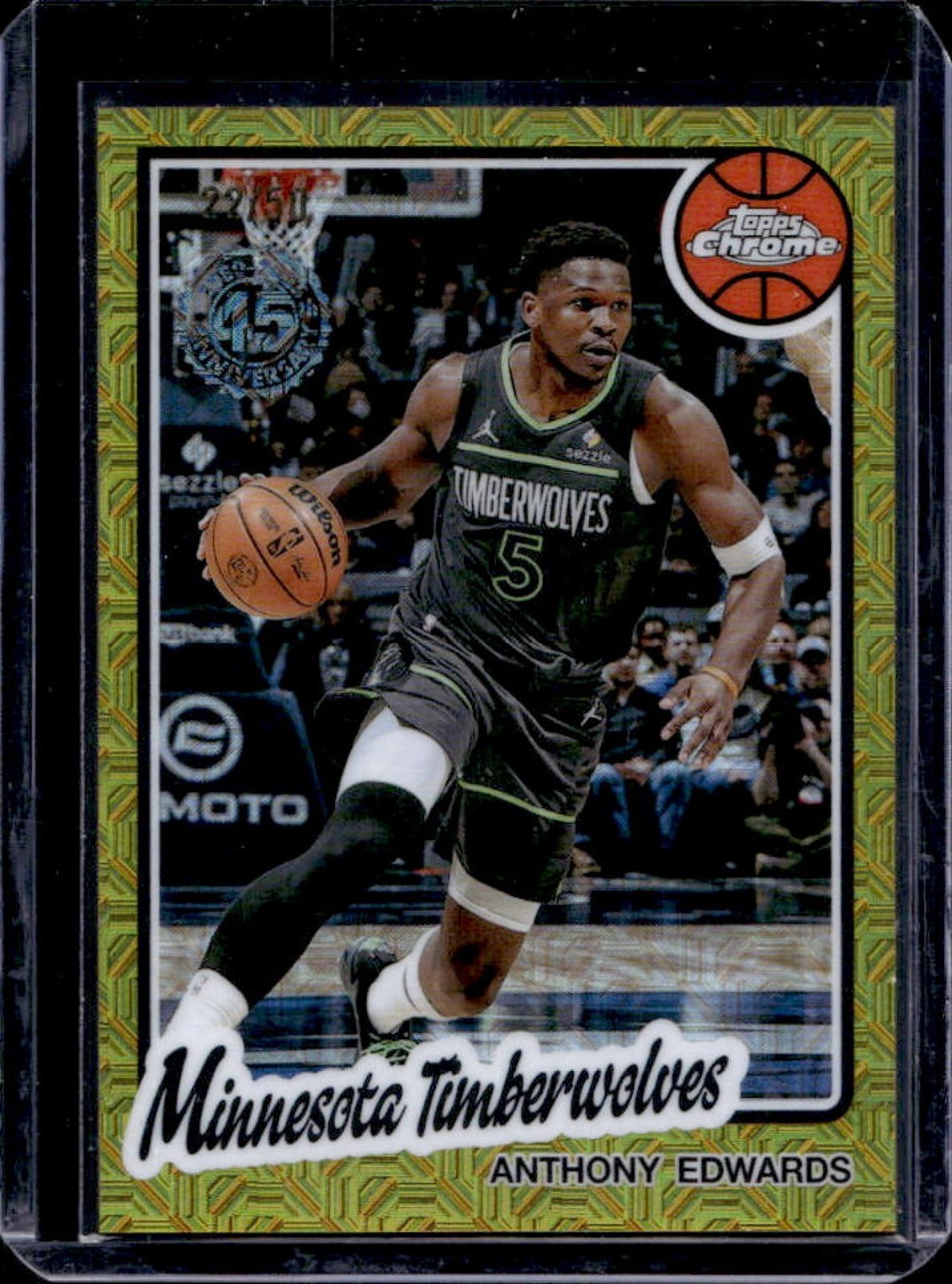 2025-26 Topps Anthony Edwards 1980-81 Chrome Gold Mojo Refractor #22/50