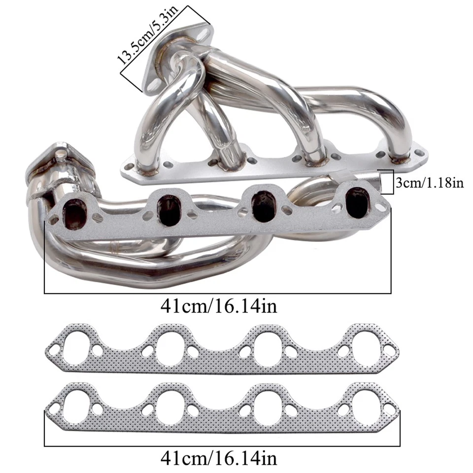Cabezales de escape de 2,0" para 88-96 Ford F150/F250/Bronco 5,8 L V8 (ganancia de 13 HP) Foto 2 de 4