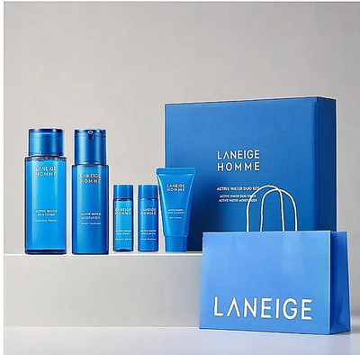 LANEIGE Homme Active Water Set Skin Toner 180ml + Moisturizer 125ml Men's Skinca