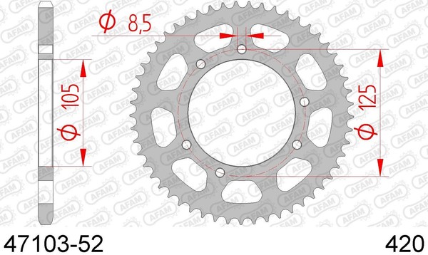 Zahnrad Afam 47103-52 IN Acc. Schritt 420 MH Motor Hispania RYZ 50 Enduro 50-image