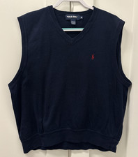 Ralph Lauren Polo Golf Mens XL Classic Golf Vest Navy Made in USA Vintage